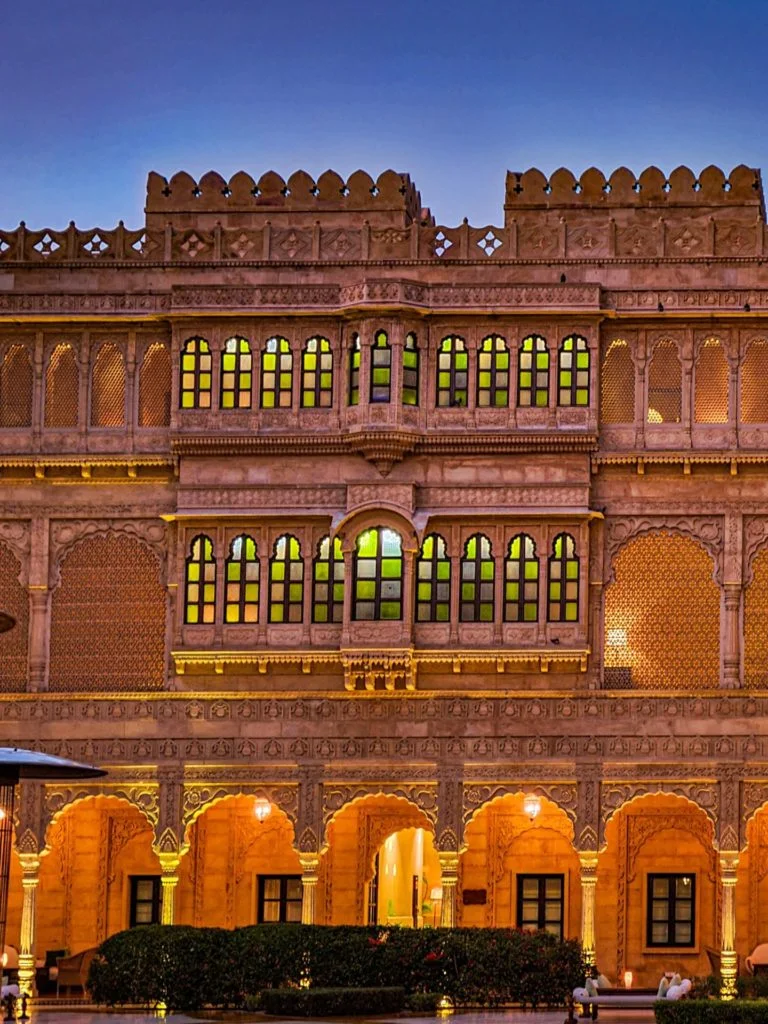 A courtyard of a hotel in Jaisalmer.
