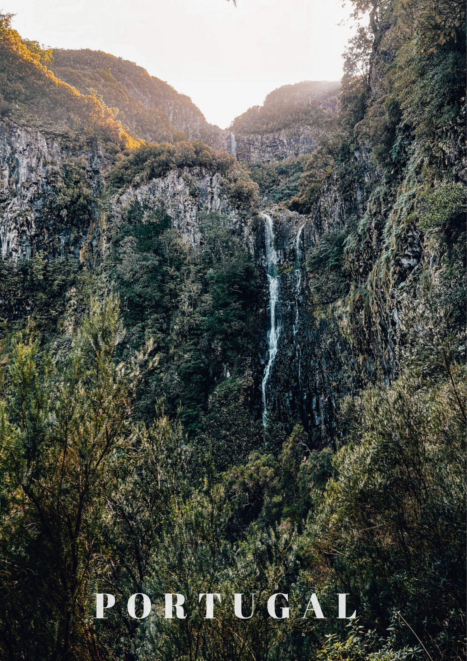 The Risco waterfall in Madeira.