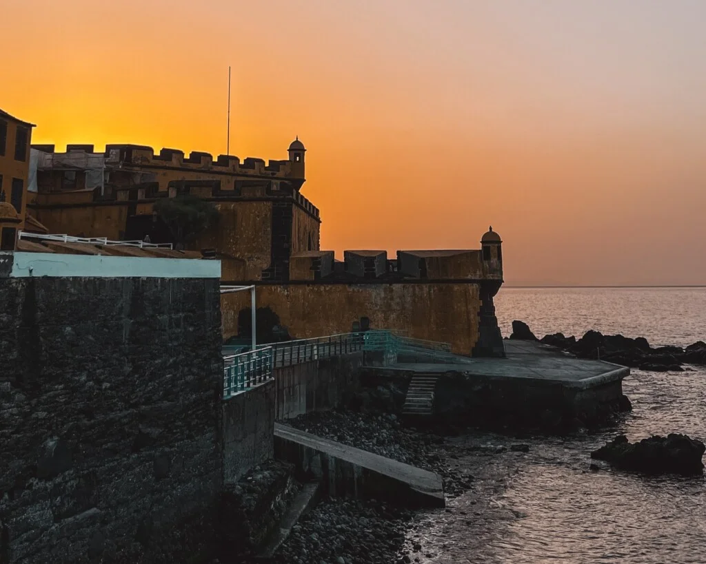 Forte de São Tiago in Funchal, Madeira during golden hour.