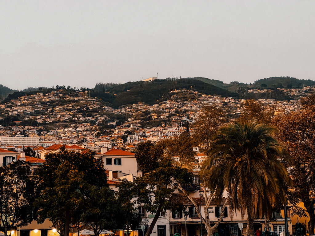 The city of Funchal during sunset.