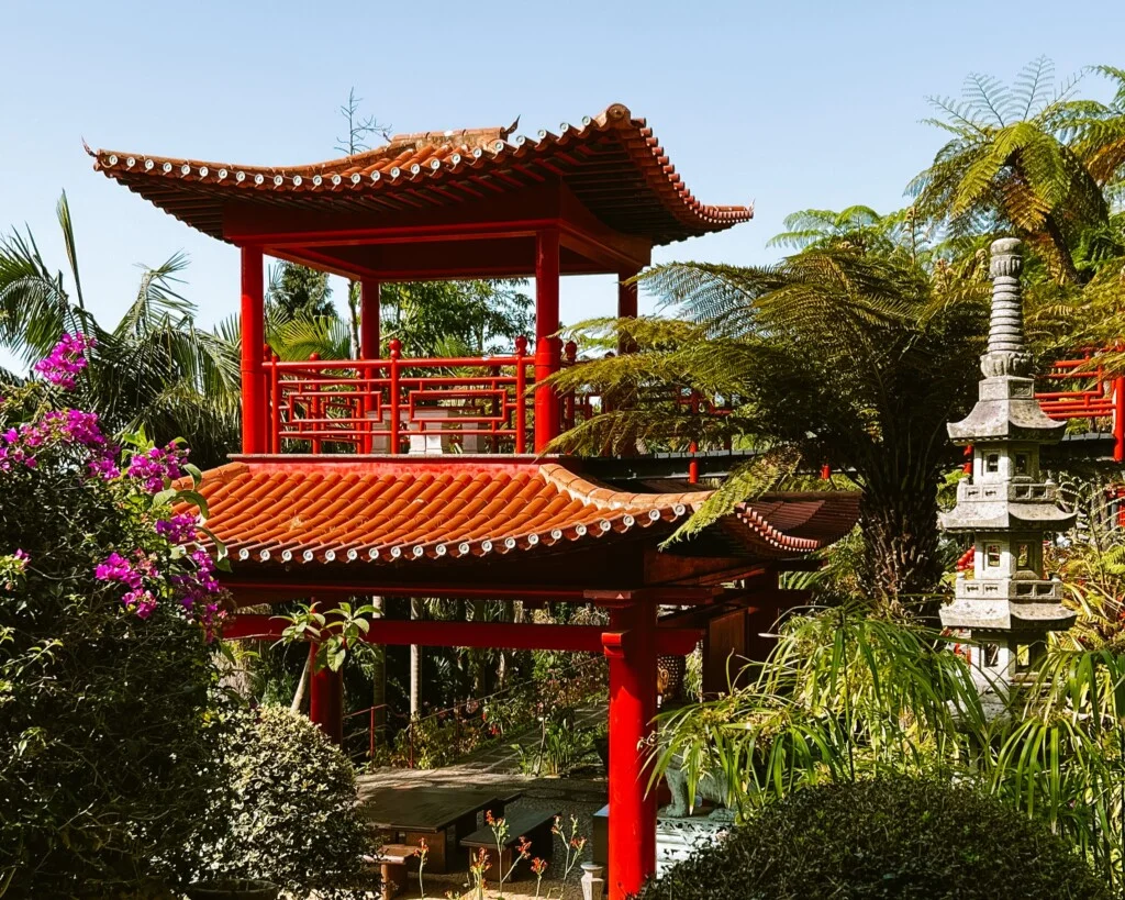 A traditional Japanese arch in Monte Palace Garden in Funchal.