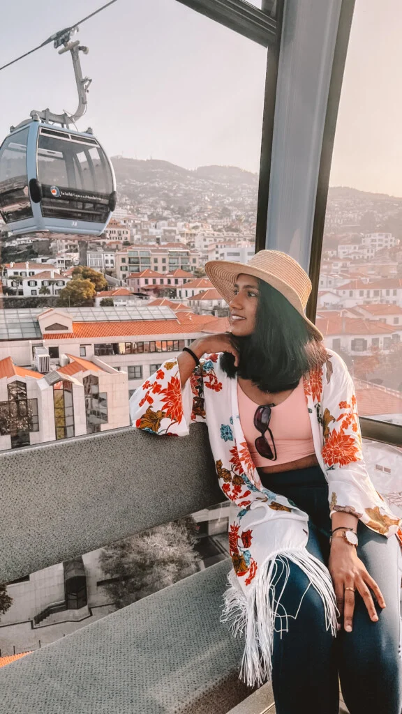 Kiki from RooKiExplorers enjoying Funchal from cable car.
