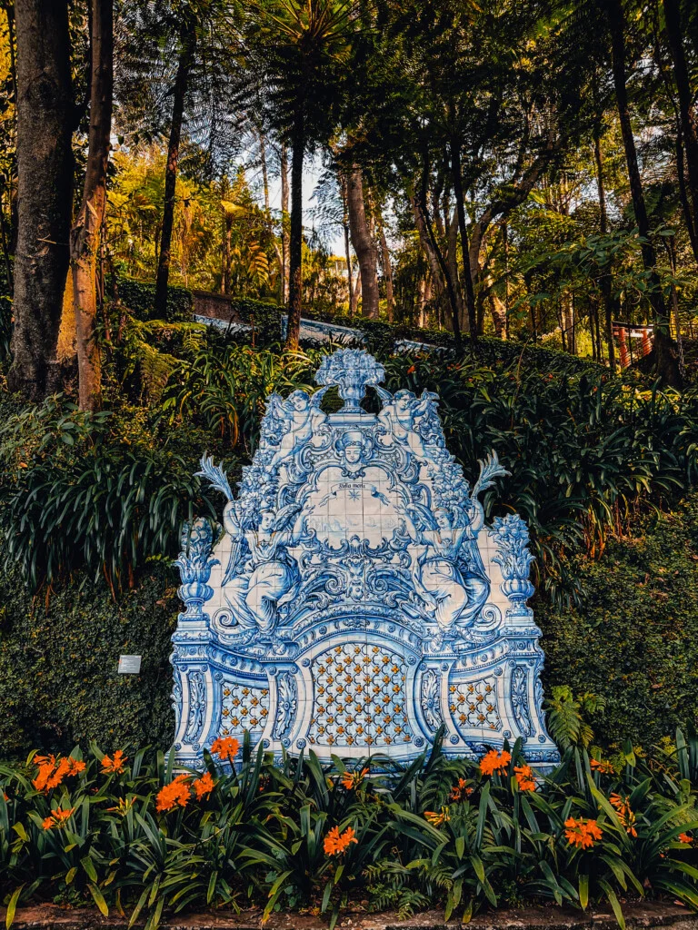 A large Portuguese tile art in Monte Palace Garden in Funchal.