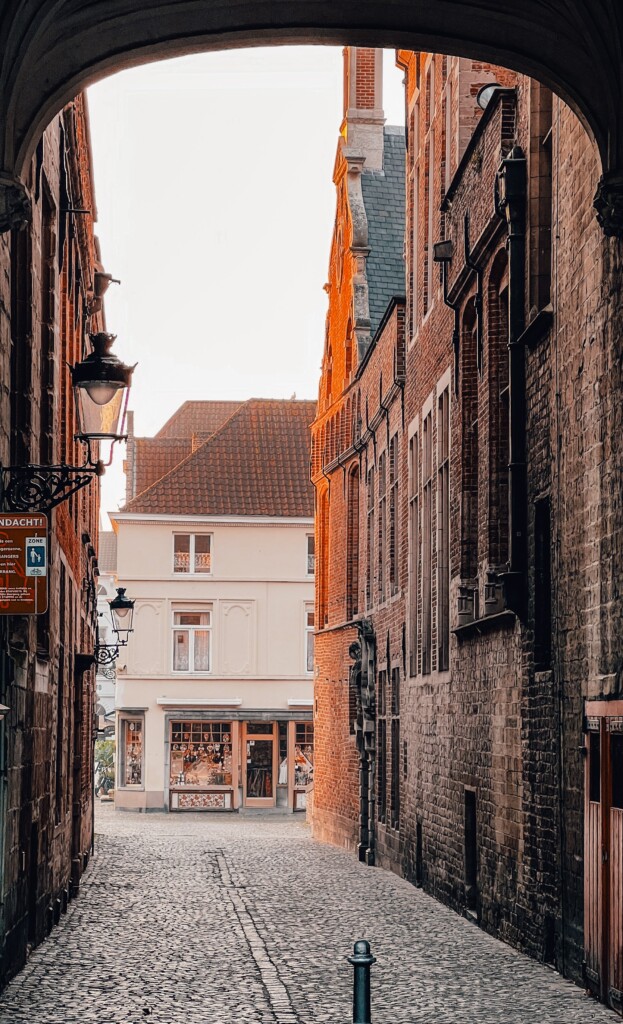 Blinde-Ezelstraat in Bruges, Belgium.
