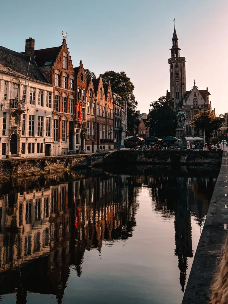 Jan van Eyckplein in Bruges, Belgium.