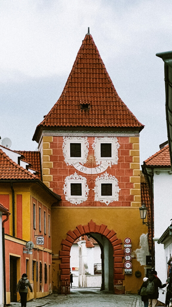 Budweiser Gate (Budějovická Gate) in Český Krumlov.