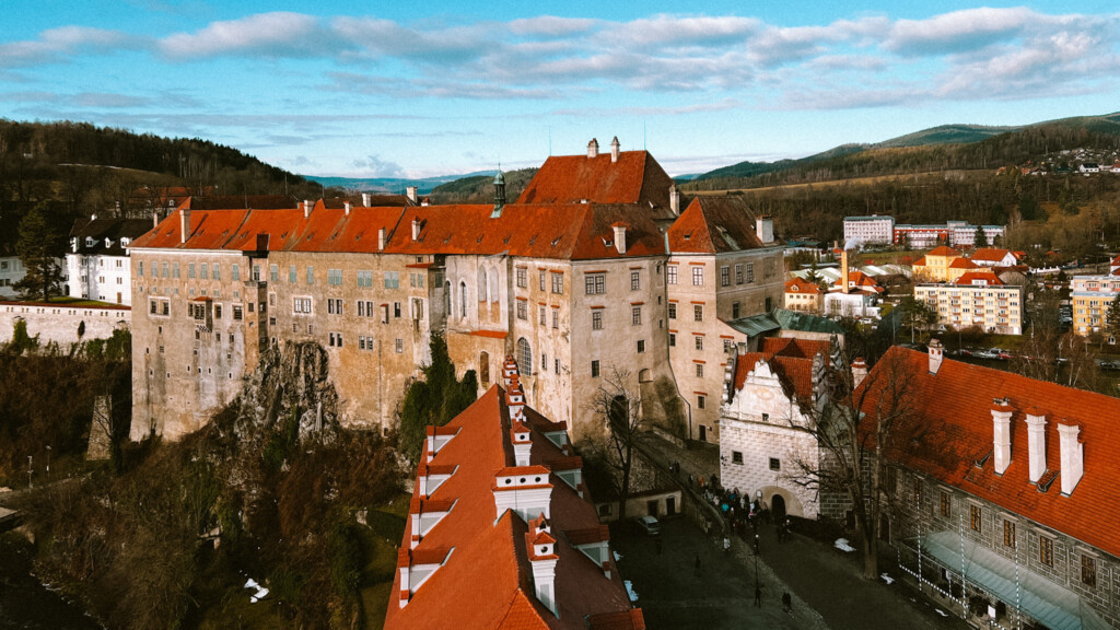 The view from the castle tower in Český Krumlov.