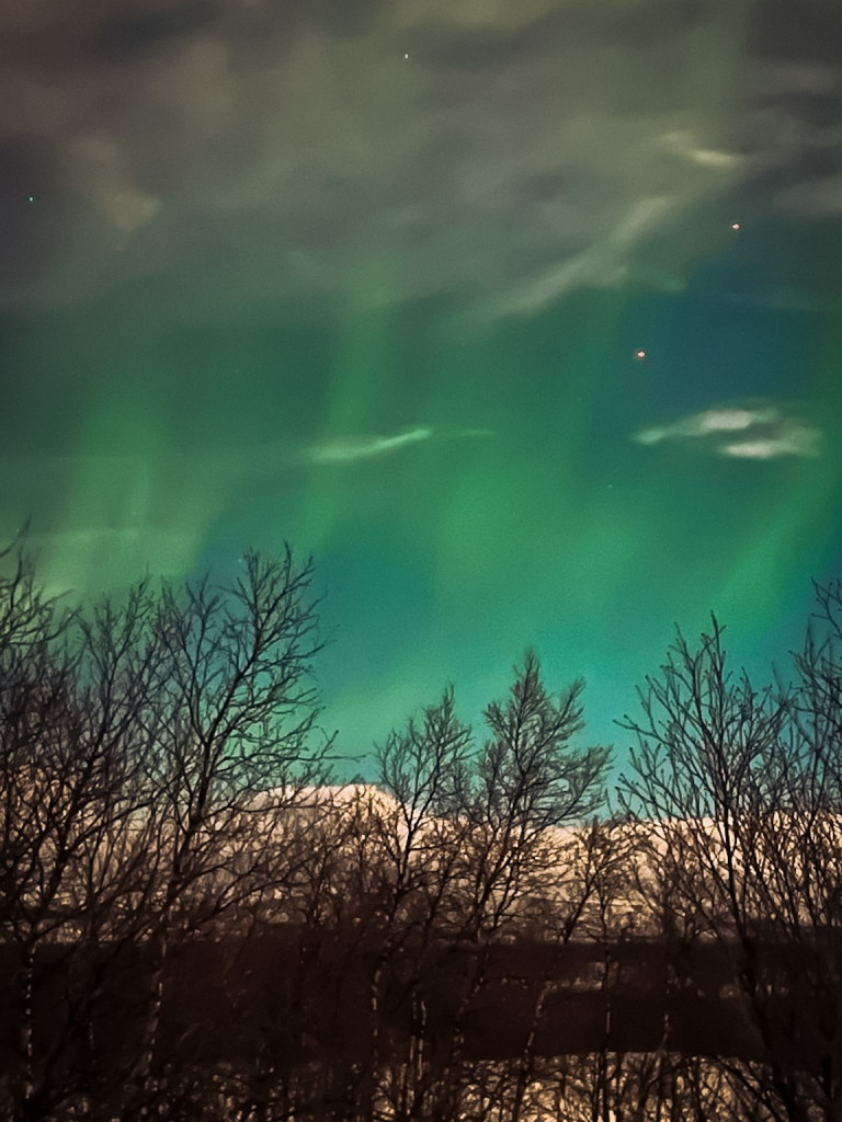 The Northern Lights captured somewhere between Abisko and Kiruna in Sweden.